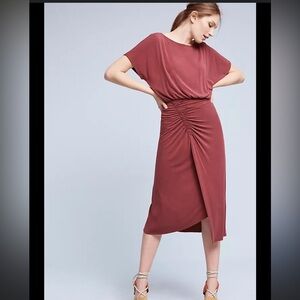 Anthropologie Moulinette soeurs  Etta Ruched Midi Dress